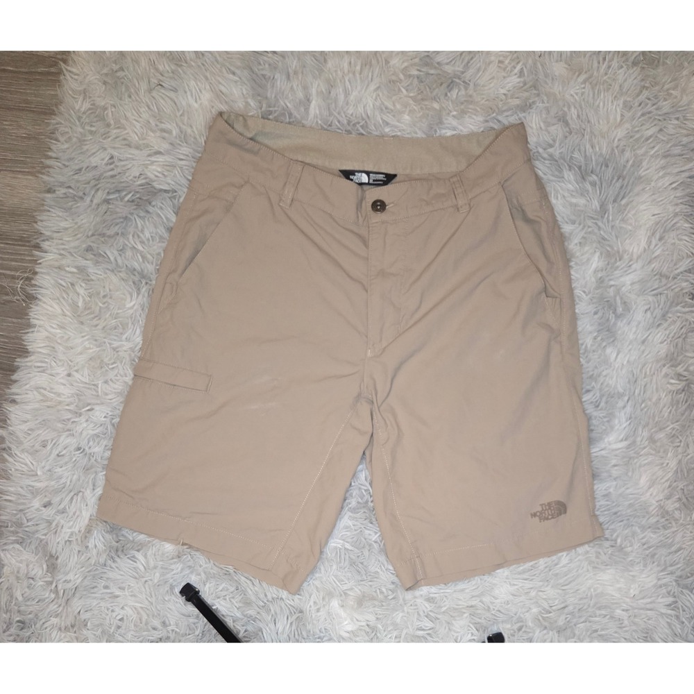 The North Face Mens Paramount Cargo Shorts Tan Khaki Nylon Size 32